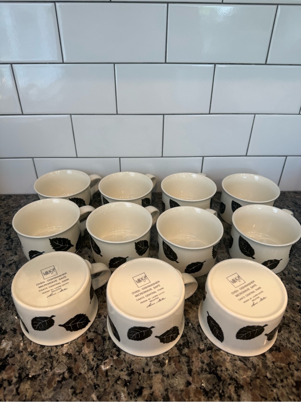 Vintage Mikasa “City Park” Ceramic Mugs, Saucers, Creamer & Sugar (Discontinued)